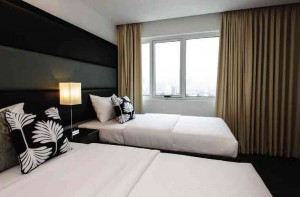 PRIVATO is a business leisure hotel with four room types. This is an Executive Twin room.