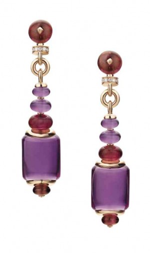 MUSA pink gold earrings with takhti-cut amethysts