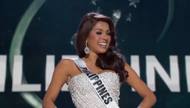 Ms. Universe Philippines MJ Lastimosa in her evening gown. Screengrab from missuniverse.com's livestreaming of the event