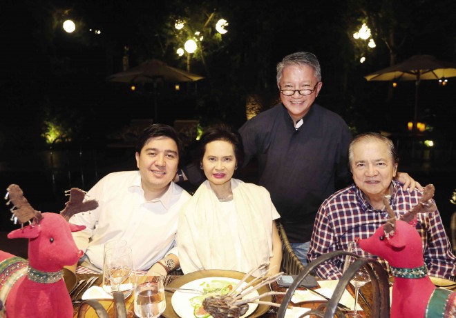 MJ TANTOCO,Merle Pineda, Fr. Tito Caluag and Ed Pineda at dinner