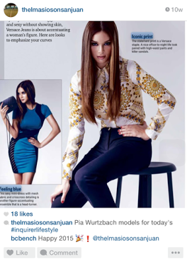 Pia Wurtzbach on an Inquirer Lifestyle fashion spread