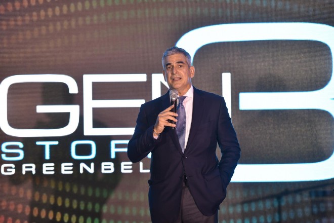 Ayala Corporation and Globe Chairman of the Board, Jaime Augusto Zobel de Ayala gives his closing remarks before the formal opening of the store