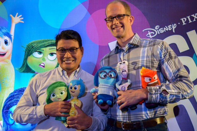 THE “INSIDE Out” directors, posing with toys of the five emotions, trust that their film will be loved by all ages, because kids are smarter than we think. PHOTOS BY ELOISA LOPEZ