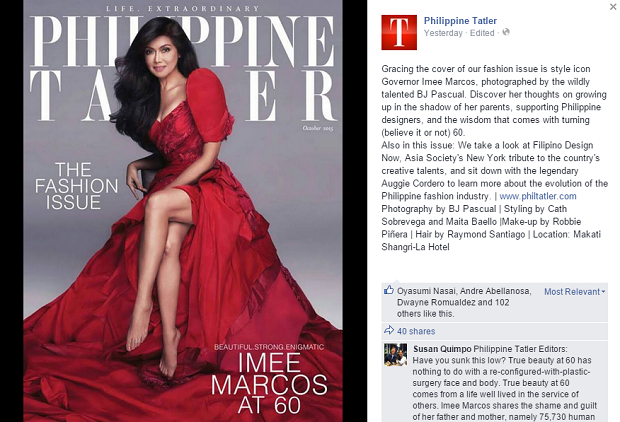 Screengrab from Philippine Tatler's Facebook page