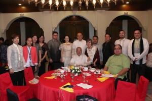 HONOREE with wife Rosemarie, former UST rector Fr. Rolando de la Rosa, O.P., Arts and Letters dean Michael Vasco, and CCWLS administrators and resident fellows