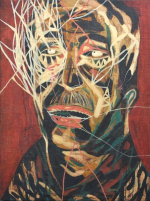 "Gabriel Garcia Marquez" by Rodel Tapaya, 2006, Acrylic on Burlap, 48 inches x 36 inches. CONTRIBUTED IMAGE