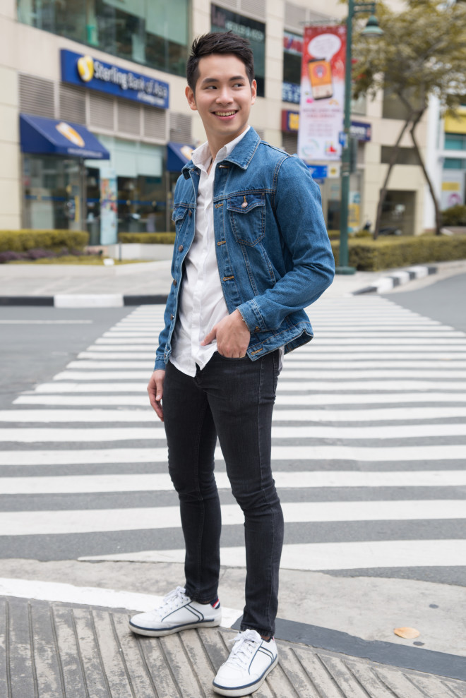 Jan Louie Ngo, 22, De La Salle University Polo shirt, H&M; denim jacket, Gap; skinny jeans, H&M 