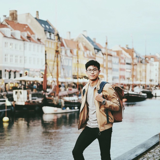 Johan Aguilar at Nyhavn in Copenhagen, Denmark