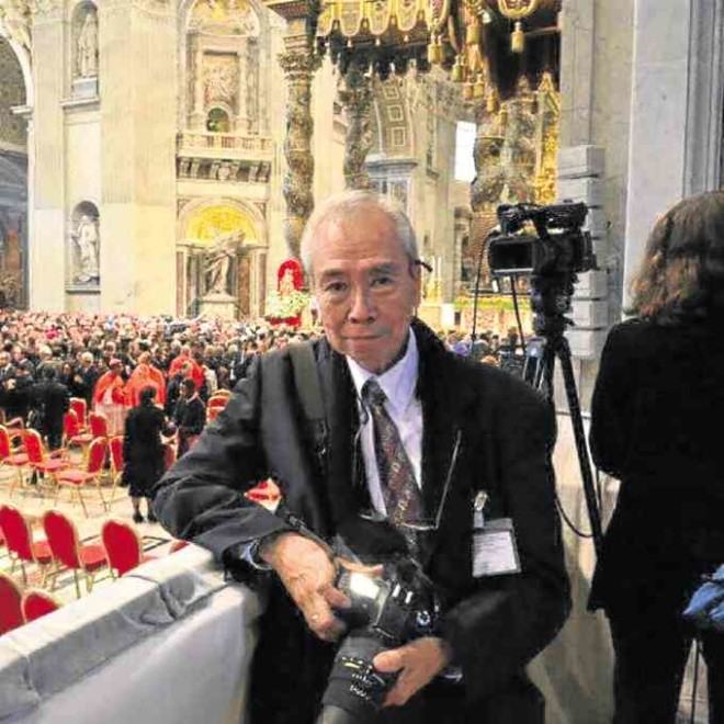 The photo that adorned Noli’s coffin, taken by a fellow photographer during Luis Cardinal Tagle’s consistory at the Vatican