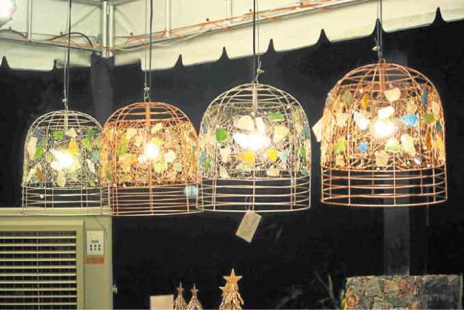 Sea glass hanging lights fromHacienda Crafts