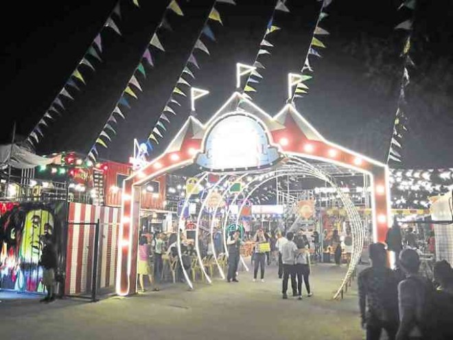 Circus-theme entrance at Carnival Food Park