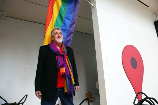 Rainbow Flag Creator Gilbert Baker poses at the Museum of Modern Art (MoMA) on January 7, 2016 in New York City. Baker's friend Cleve Jones announced his passing on Friday, March 31. AFP/GETTY IMAGES FILE PHOTO