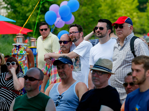 Couples attend a beach-front marriage equality ceremony at the Kathy Osterman Beach in Chicago, Sunday, June 1, 2014. AP FILE PHOTO
