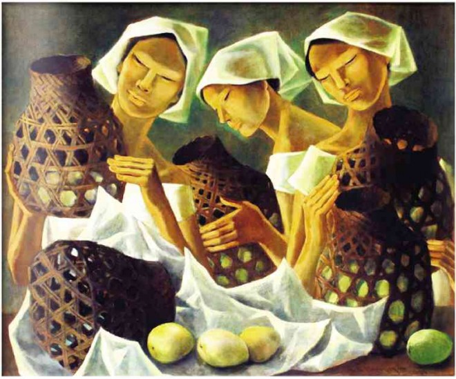“Women with Baskets and Mangoes,” by Anita Magsaysay-Ho