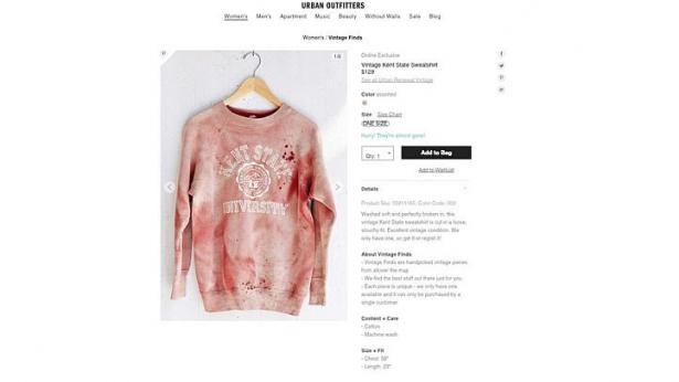 Images of the sweatshirt widely circulated on the Internet and sparked outrage in online forums. -- PHOTO: URBANOUTFITTERS.COM - See more at: http://www.straitstimes.com/news/world/united-states/story/urban-outfitters-apologises-kent-state-university-red-splattered-swea#sthash.QsPhoabS.dpuf