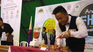 CREATIVE cocktail mixing at the Baguio competition
