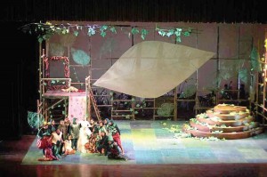 SCENE from “Ampalaya The Musical” with set design by Lex Marcos. URICH CALUMPANG
