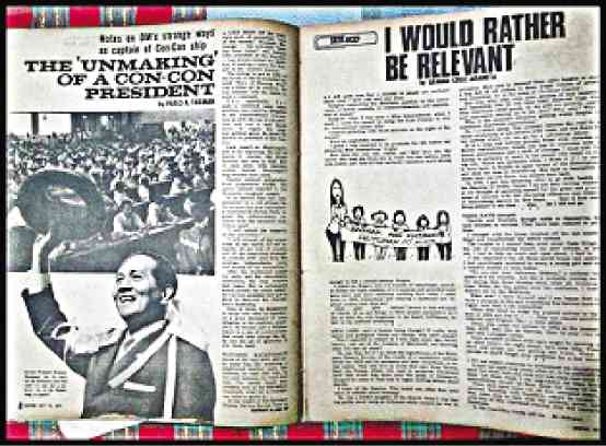 ONE of the last articles of the author and Gemma Cruz Araneta in the premartial law Graphic Magazine