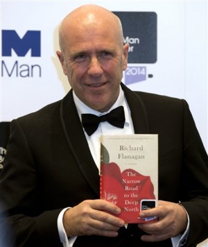  Winner of the Man Booker for fiction 2014 Australian author Richard Flanagan, author of 'The Narrow Road to the Deep North', poses for the camera after winning the prize at the Guildhall in London, Tuesday, Oct. 14, 2014. AP 