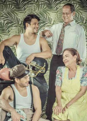YUL SERVOas Biff,Nanding Josef as Willy Loman, Gina Pareño as Linda Loman and RicardoMagno as Happy
