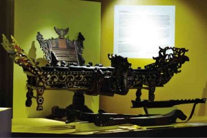 THIS korsi made of elaborately carved and painted wood sits a kulintang player who entertains Maranao royalty.
