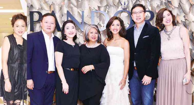 PANDORA Asia-Pacific regional sales manager Katherine Chan, Lucerne managing director Ivan Yao, Pandora Philippines sales andmarketing manager Tricie Legarda, Lucerne marketing head Riza Torres, Menchu Lauchengco Yulo, Lucernemanaging director Emerson Yao, Philippine Ballet TheaterMarichuNepomuceno