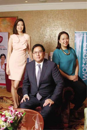 DANILOChiong flanked by Karen Fabres and Sai Pascual WATSONS