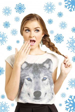 FILL your life with a mix of the avant and the adventurous with a wolf headprint shirt.