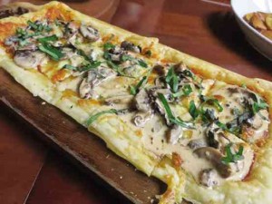 BLACKWOOD’S Puff Pastry Pizza with Mushroom Truffle Cream