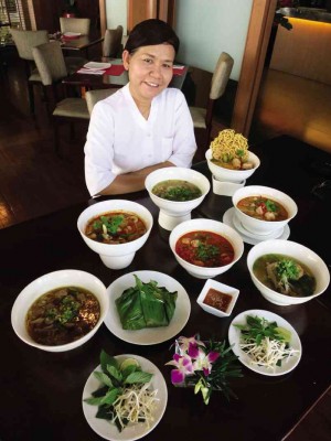 AZUTHAI’S chef Malichat Intaramolee and her noodle soups
