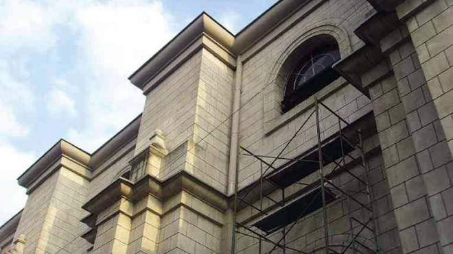 RESTORED upper portion of north wall