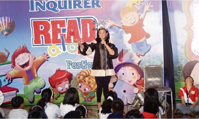 STORYTELLER INQUIRER president and CEO Alexandra Prieto-Romualdez at the opening session of the 4th INQUIRER Read-Along Festival at the Cultural Center of the Philippines. ROMY HOMILLADA