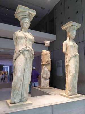ASTOUNDING Caryatid columns displayed at the Acropolis Museum