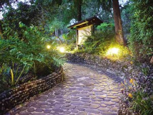 serene, beautifully lit path at the European-style Shangrila Leisure Farm