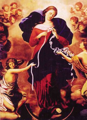 OUR LADY, Undoer of Knots. Favorite devotion of Pope Francis since he was a young priest studying in Ansburg, Germany