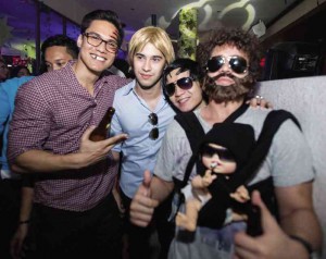 FRED Payawan, Jose Sarasola, Jeff Dy and Benmar van Eldik as the Wolfpack from the movie, “The Hangover”
