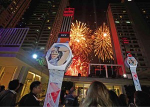 FIREWORKS display marking the opening of Swatch & Swatch, plus oversized renderings of the Sabel Swatch KIMBERLY DELA CRUZ