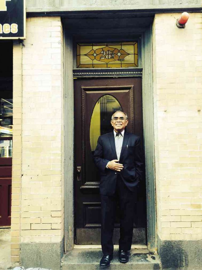 THE AUTHOR today stands in front of the apartment he lived in while studying at Harvard. The address: 28 1/2Myrtle St.