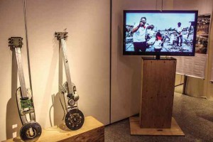 Music video of Dakila band is played while the guitar used on the video,made from scraps, goes on display.