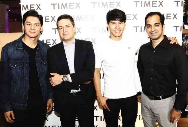 ACTORS JosephMarco and Enchong Dee withNewtrends International Corp. general manager Avinash Uttamchandani and Timex vice president for Asia markets Guglielmo Bertani