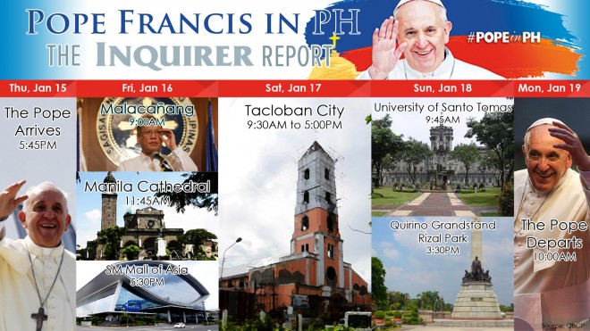 Pope Francis in Philippines Schedule January 2014