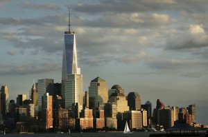 In this Sunday, Sept. 7, 2014 photo, 1 World Trade Center towers above the lower Manhattan skyline in New York. The One World Trade observatory is expected to open in late spring 2015.  AP