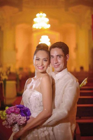 BRIDE and groom. Isabel Sarmiento Roces and Felix Manuel Teves Trebol
