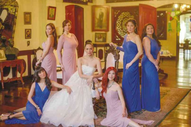 THE BRIDE with bridesmaids Valerie D. de los Santos,Mikaela L.Martinez, Marie Antoinette E.Ocampo, Bianca S. Valerio, maid of honor Karla G. Parsons, and Amy R. Alvarez
