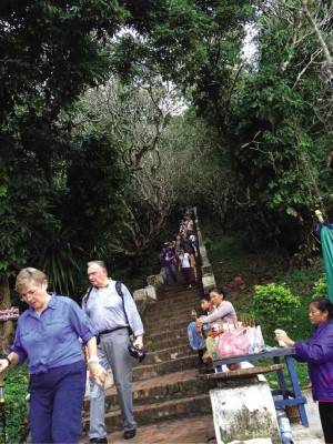 THE 355-STEP downhill trek from Mount Phousi