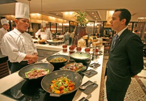 Restaurant manager Tanguy Gras oversees the dishes at an atelier
