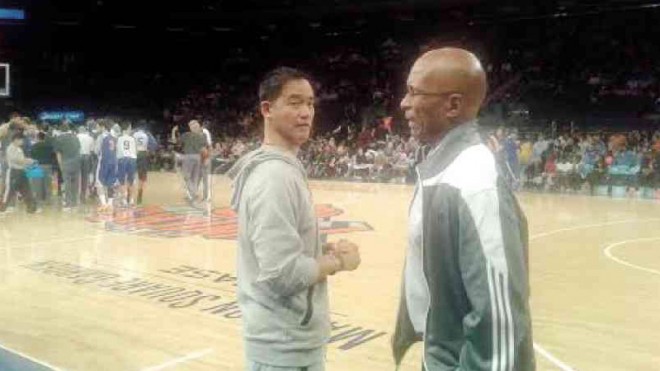ERWIN with NY Knicks head athletic trainer, Roger Hinds (whose wife also happens to be Filipino) PAOLOCASTILLO