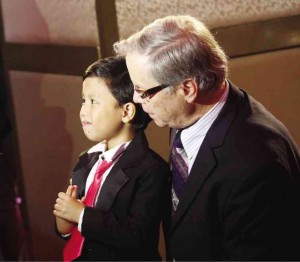 PROFESSOR Françoys Gagné with gifted child and current Promil Pre- School kid, Sage Araneta