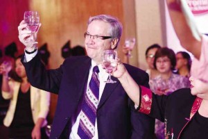 PROFESSOR Françoys Gagné, Ph.D, raising his glass to giftedness during Promil Pre-School’s Tribute to Giftedness event