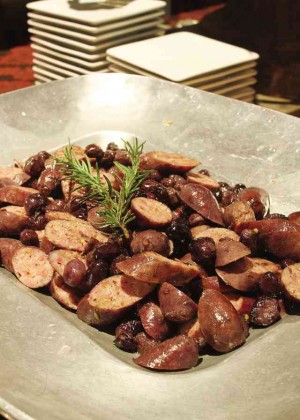 SAUSAGE with grapes